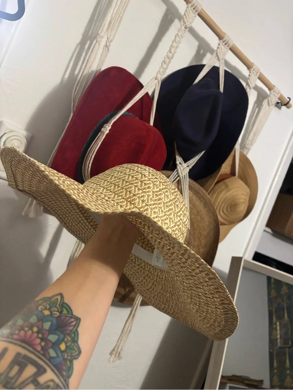 Wide Brim Straw Sun Hat - Natural